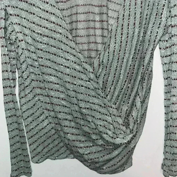 Free People Island Girl Stripe Hacci Draped Knit Blouse - Picture 4 of 8